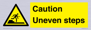 Caution Uneven steps